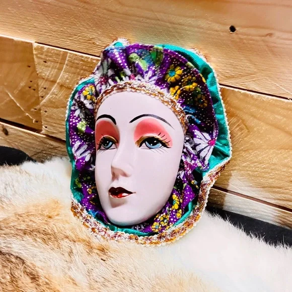 Decorative mask art ceramic wall decor vintage - Picture 4 of 6